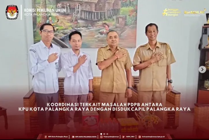 Koordinasi Terkait Masalah PDPB Antara KPU Kota Palangka Raya Dengan Disdukcapil Palangka Raya