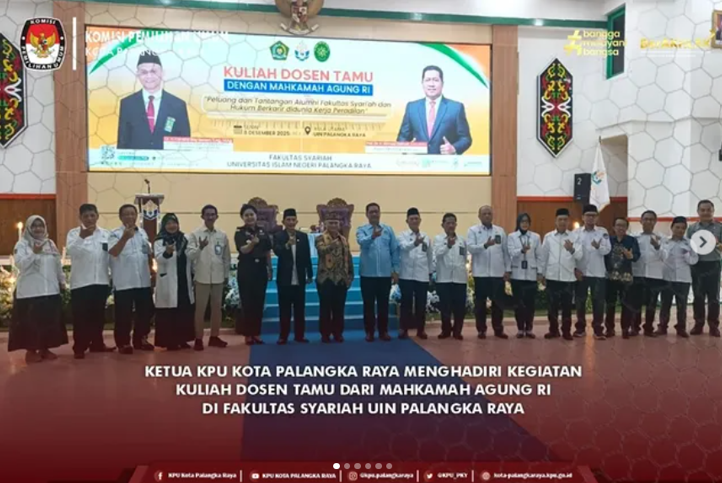 Ketua KPU Kota Palangka Raya Menghadiri Kegiatan Kuliah Dosen Tamu dari Mahkamah Agung RI