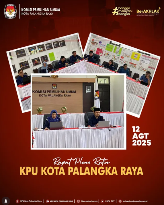 Rapat Pleno Rutin KPU Kota Palangka Raya 12 Agustus 2025