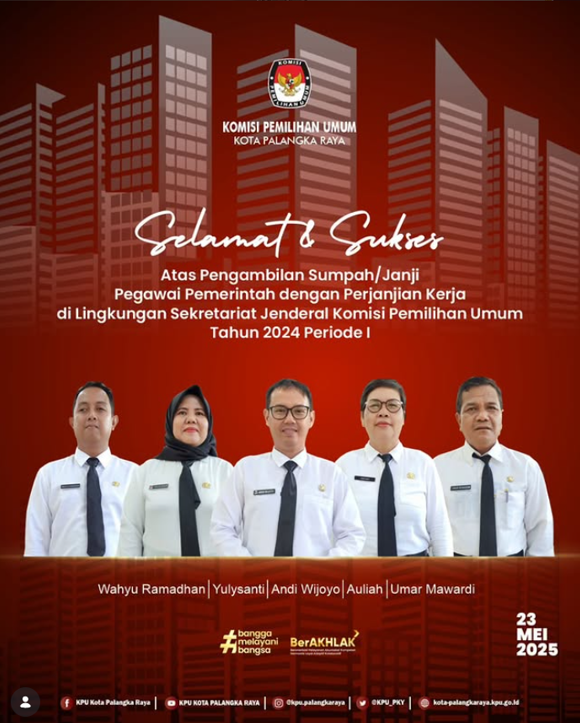 Selamat & Sukses atas Pengambilan Sumpah/Janji pegawai Pemerintah dengan Perjanjian  Kerja