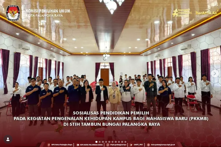 Sosialisasi Pendidikan Pemilih pada Kegiatan Pengenalan Kehidupan Kampus bagi MaBa di STIH