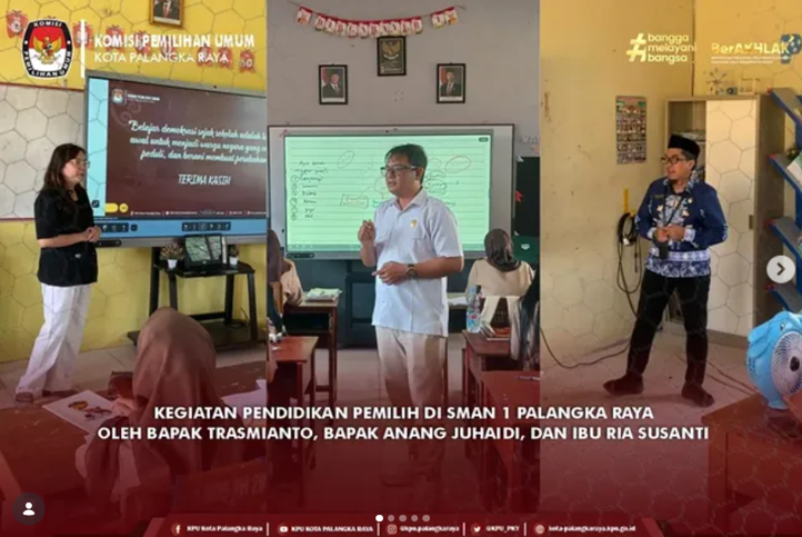 Kegiatan Pendidikan Pemilih di SMAN 1 Palangka Raya oleh Bapak Trasmianto