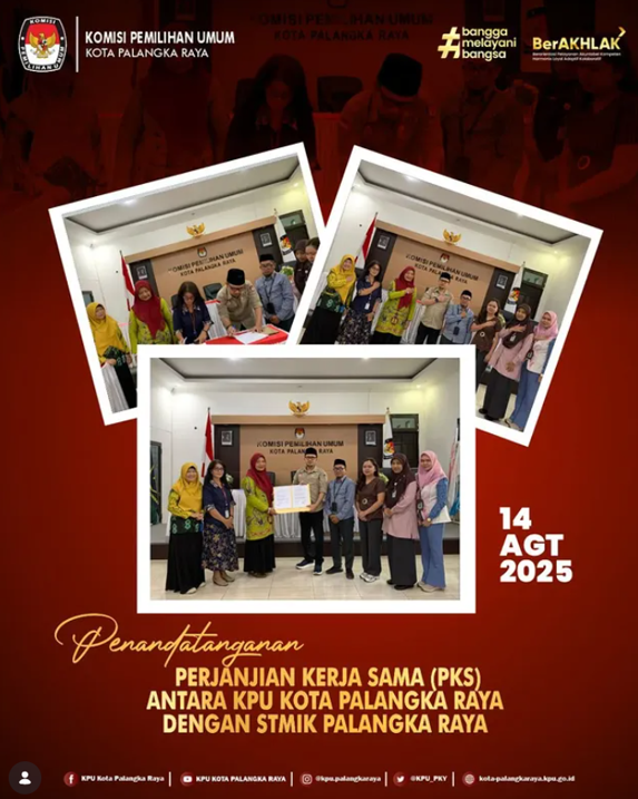 Penandatanganan Perjanjian Kerja Sama (PKS) KPU Kota Palangka Raya dengan STMIK 14 Agt 2025