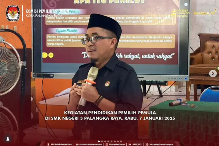 Kegiatan Pendidikan Pemilih Pemula di SMK Negeri 3 Palangka Raya