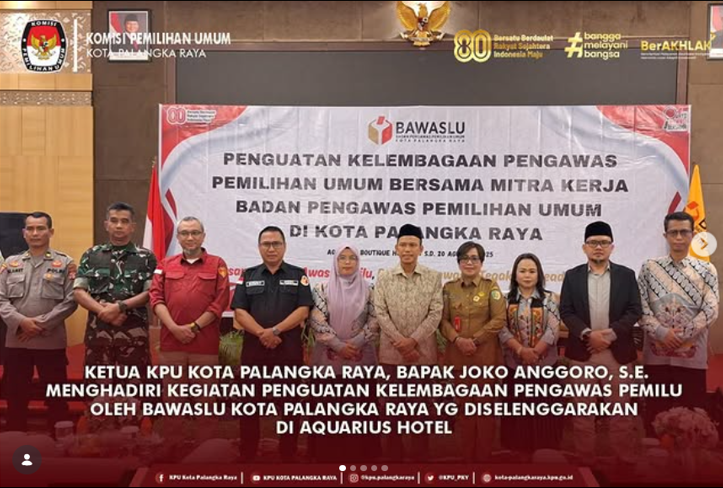 Ketua KPU Kota Palangka Raya , Bapak Joko Anggoro, S.E. Menghadiri Kegiatan Penguatan Kelembagaan