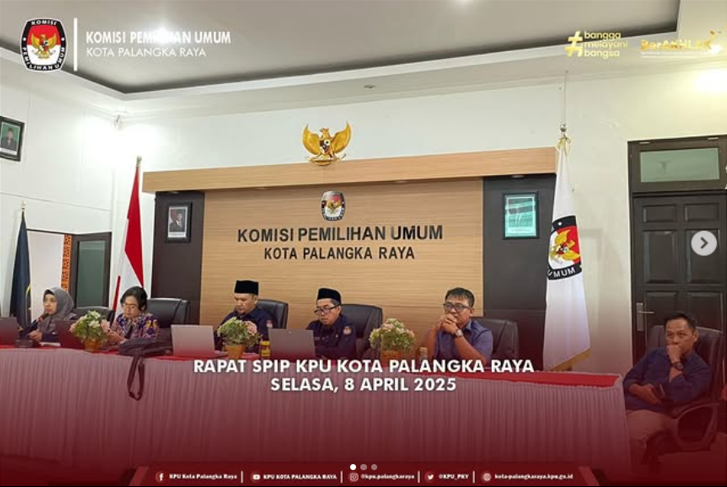 Rapat SPIP KPU Kota Palangka Raya Selasa, 8 April 2025