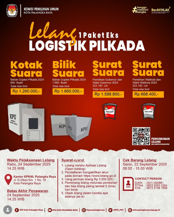 Lelang 1 Paket Eks Logistik Pilkada