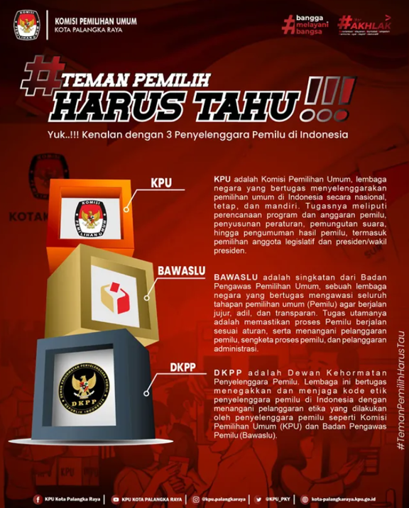 #TemanPemilih Harus Tahu!! Kenalan dengan 3 Penyelenggara Pemilu di Indonesia