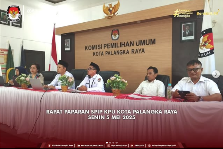 Rapat Paparan SPIP KPU Kota Palangka Raya Senin 05 Mei 2025