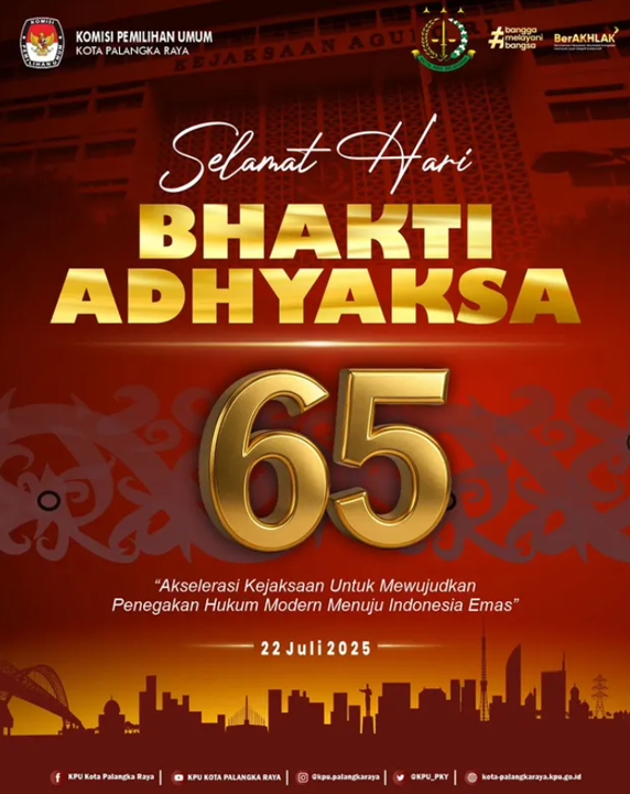 Selamat Hari Bhakti Adhyaksa 65, 22 Juli 2025