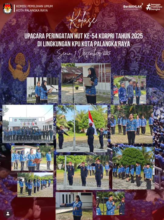Kolase Upacara Peringatan HUT Ke-54 Korpri Tahun 2025