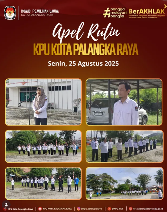 Apel Rutin KPU Kota Palagka Raya, Senin 25 Agustus 2025