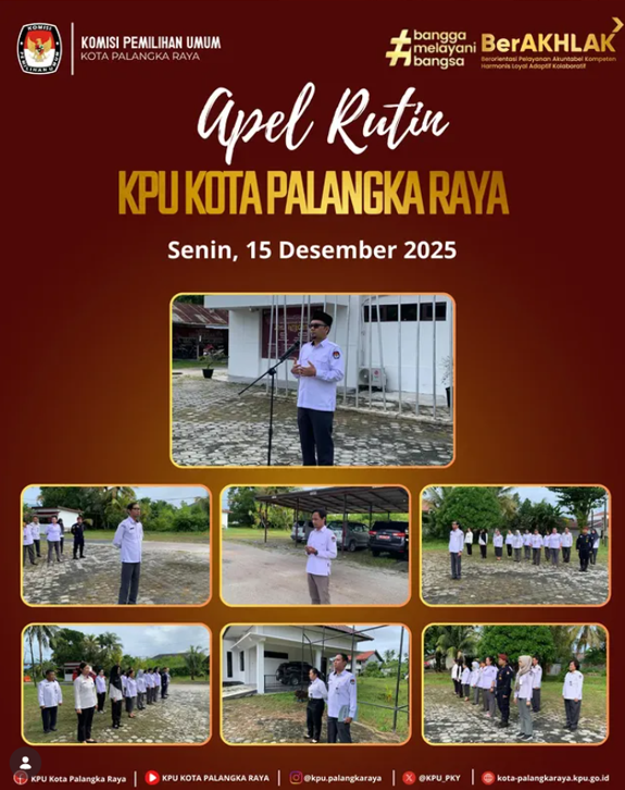 Apel Rutin KPU Kota Palangka Raya, Senin 15 Desember 2025