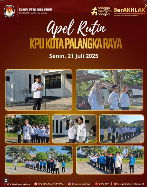 Apel Rutin KPU Kota Palangka Raya, Senin 21 Juli 2025