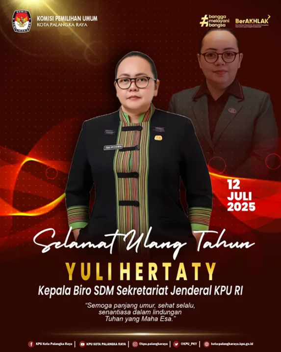 Selamat Ulang Tahun Yuli Hertaty Kepala Biro SDM Sekretariat Jenderal KPU RI