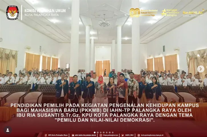 Pendidikan Pemilih Pada Kegiatan Pengenalan Kehidupan Kampus Bagi Mahasiswa Baru (PKKMB) IAIN-TP