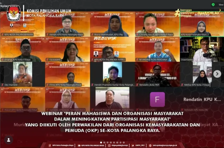Webinar "Peran Mahasiswa dan Organisasi Masyarakat dalam Meningkatkan Partisipasi Masyarakat"