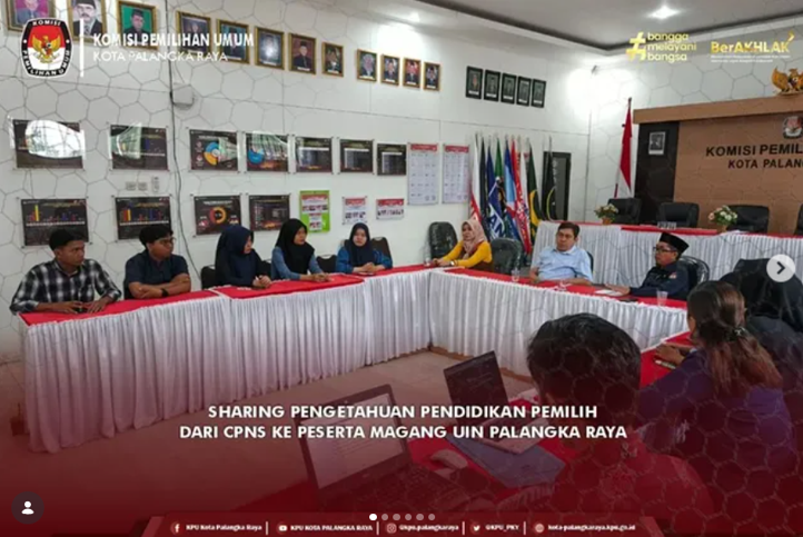 Sharing Pengetahuan Pendidikan Pemilih dari CPNS ke Peserta Magang UIN Palangka Raya