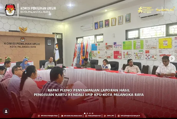 Rapat Pleno Penyampaian Laporan Hasil Pengisian Kartu Kendali SPIP KPU Kota Palangka Raya