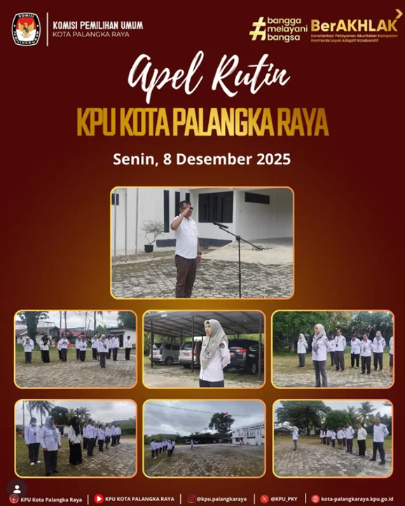 Apel Rutin KPU Kota Palangka Raya, Senin 08 Desember 2025