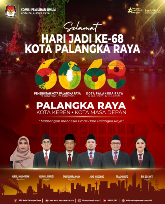 Selamat Hari Jadi Ke-68 Kota Palangka Raya