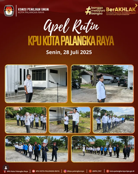 Apel Rutin KPU Kota Palangka Raya, Senin 28 Juli 2025