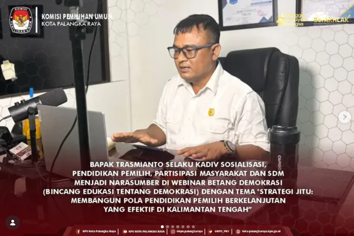 Bapak Trasmianto Selaku kadiv Sosialisasi, Pendidikan Pemilih, Partisipasi Masyarakat dan SDM