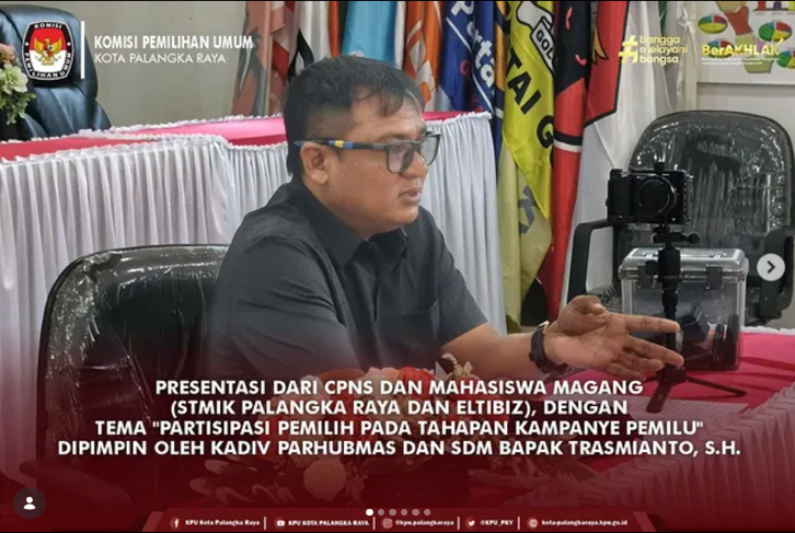 Presentasi dari CPNS dan Mahasiswa Magang (STMIK Palangka Raya dan Eltibiz)