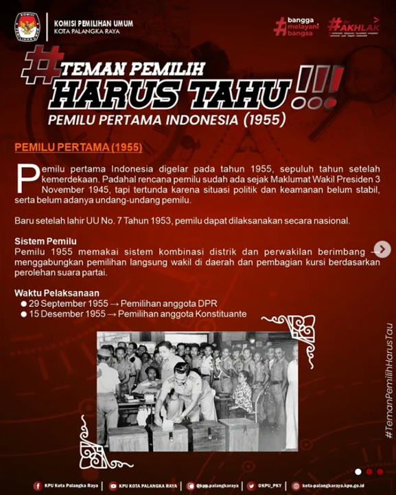#TemanPemilih Harus Tahu!! Pemilu Pertama Indonesia (1955)