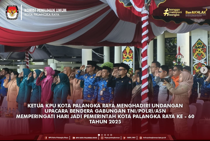 Ketua KPU Kota Palangka Raya Menghadiri Undangan Upacara Bendera Gabungan TNI/Polri /ASN
