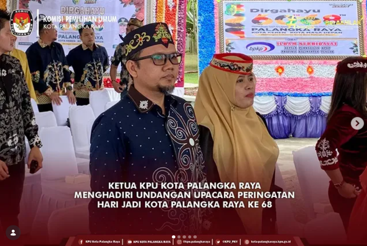 Ketua KPU Kota Palangka Raya Menghadiri Undangan Upacara Peringatan Hari Jadi Kota Palangka Raya