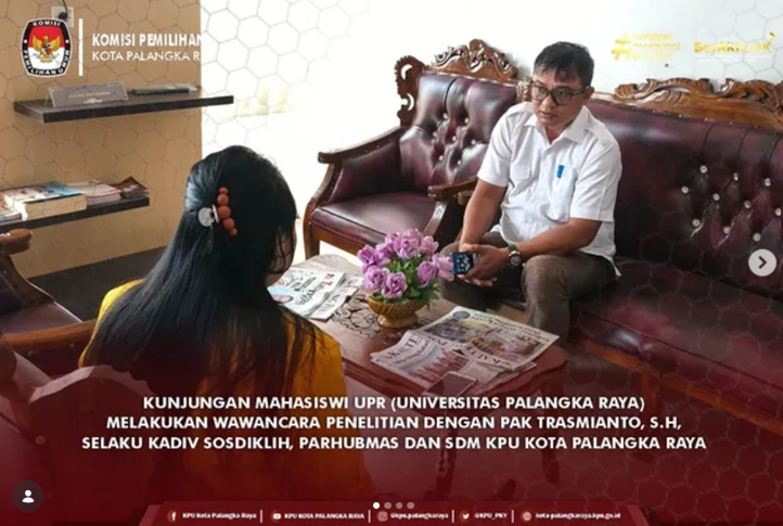 Kunjungan mahasiswi UPR (Universitas Palangka Raya) Guna Melakukan wawancara Penelitian