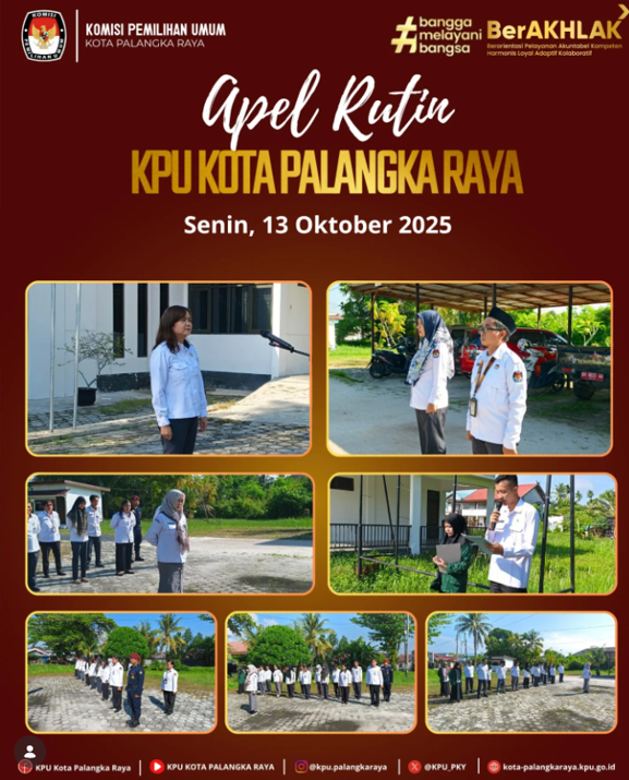 Apel Rutin KPU Kota Palangka Raya, Senin 13 Oktober 2025