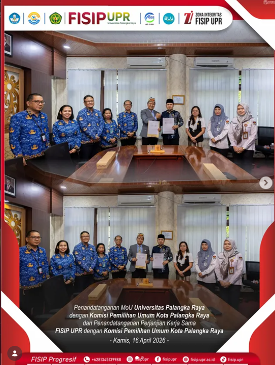 Penandatanganan MoU Universitas Palangka Raya dengan KPU Kota Palangka Raya
