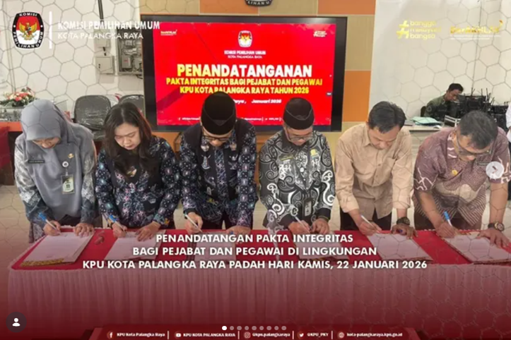 Penandatanganan Pakta Integritas Bagi Pejabat dan Pegawai di Lingkungan KPU Kota Palangka Raya