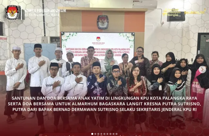 Santunan dan Doa Bersama Anak Yatim di Lingkungan KPU Kota Palangka Raya