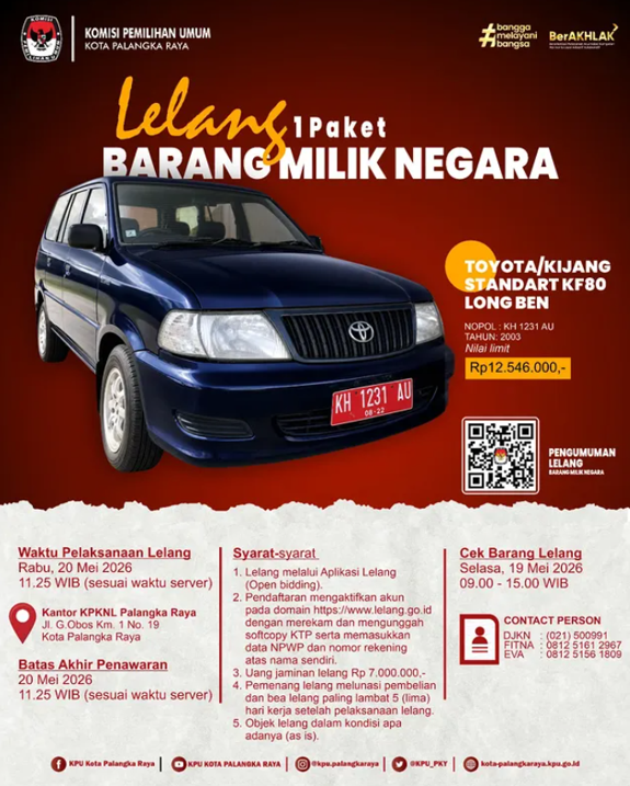 Lelang 1 Paket barang Milik Negara