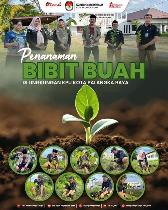 Penanaman Bibit Buah di Lingkungan KPU Kota Palangka Raya