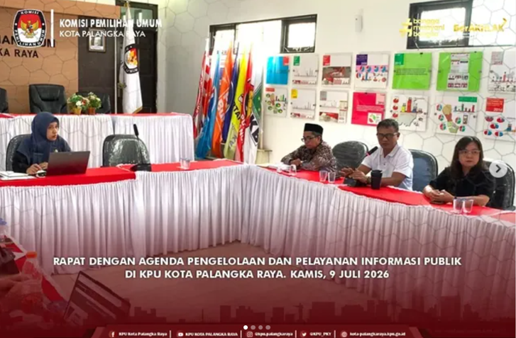 Rapat Dengan Agenda Pengelolaan dan Pelayanan Informasi Publik di KPU Kota Palangka Raya