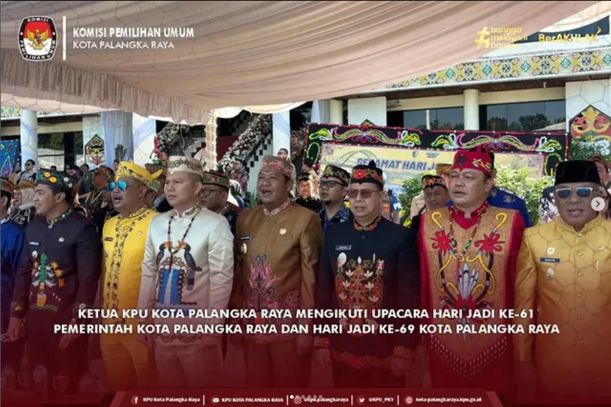KETUA KPU KOTA PALANGKA RAYA MENGIKUTI UPACARA HARI JADI KE-69 KOTA PALANGKA RAYA